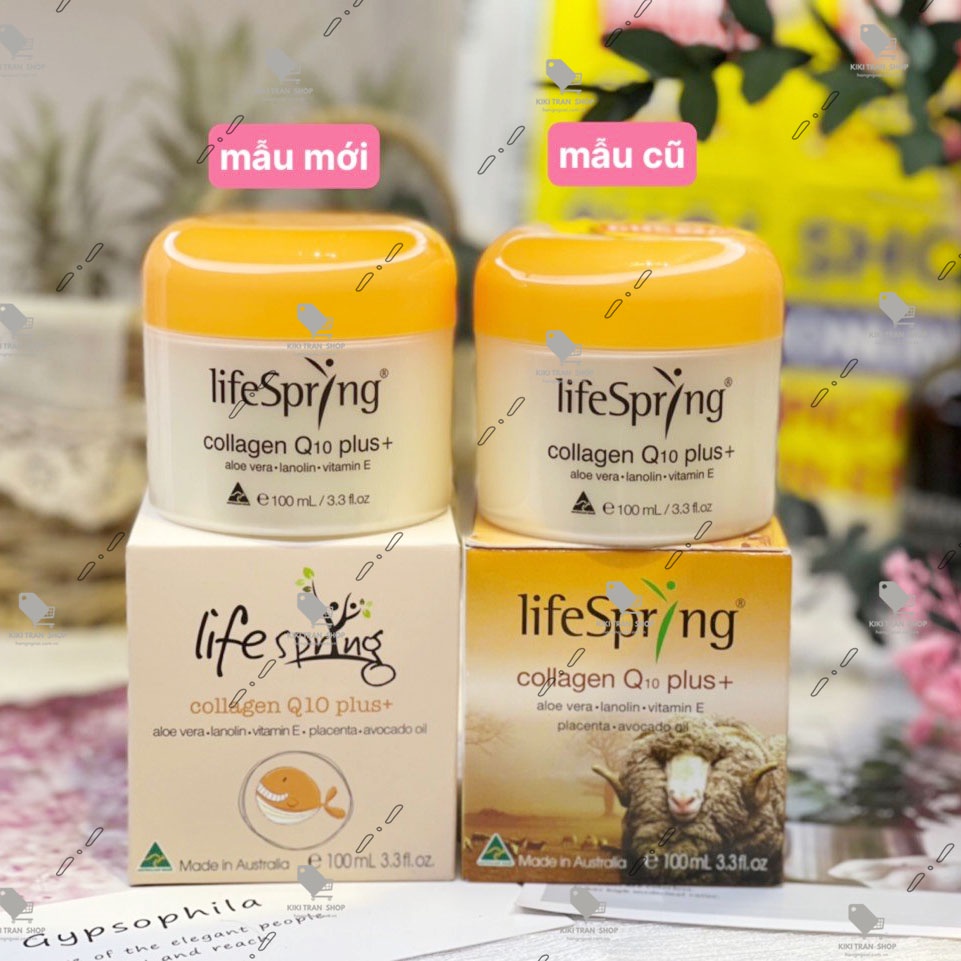 Kem nhau thai cừu LifeSpring Collagen Q10 Plus, hộp 100ml chính hãng Úc, giúp da căng mịn, mờ nám, giảm tàn nhang