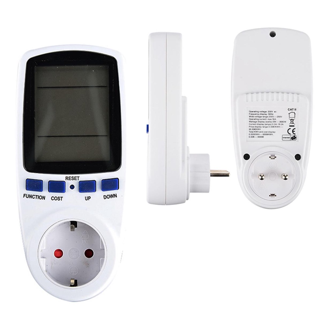 Thiết Bị Đo Công Suất Điện Tiêu Thụ Năng Lượng AUGUSTINE Màn Hình LCD Kỹ Thuật Số