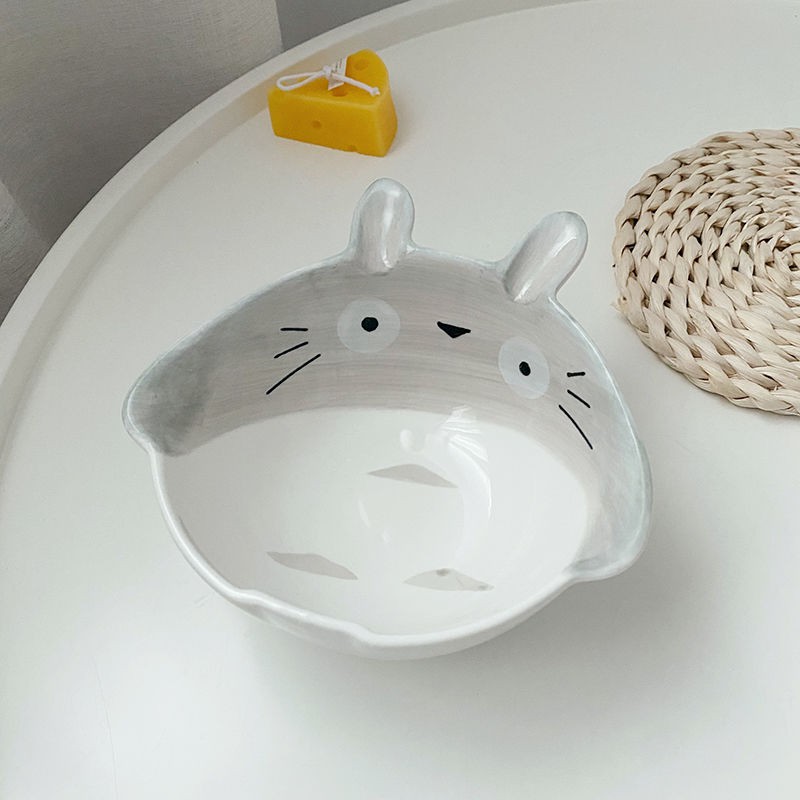 Tô Sứ Đựng Salad Cỡ Lớn In Hình Totoro Vẽ Tay Dễ Thương