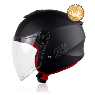 Mũ bảo hiểm 3/4 EGO E3 Đen Nhám có kính (chính hãng)