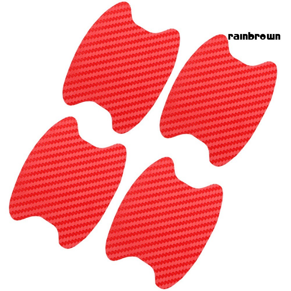 Bộ 4 Miếng Dán Bảo Vệ Tay Nắm Cửa Ô Tô Chất Liệu Sợi Carbon Và Pvc