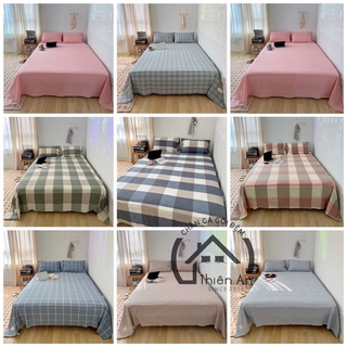 Bộ ga gối Cotton Nhật kẻ basic nhiều mầu 100% cotton