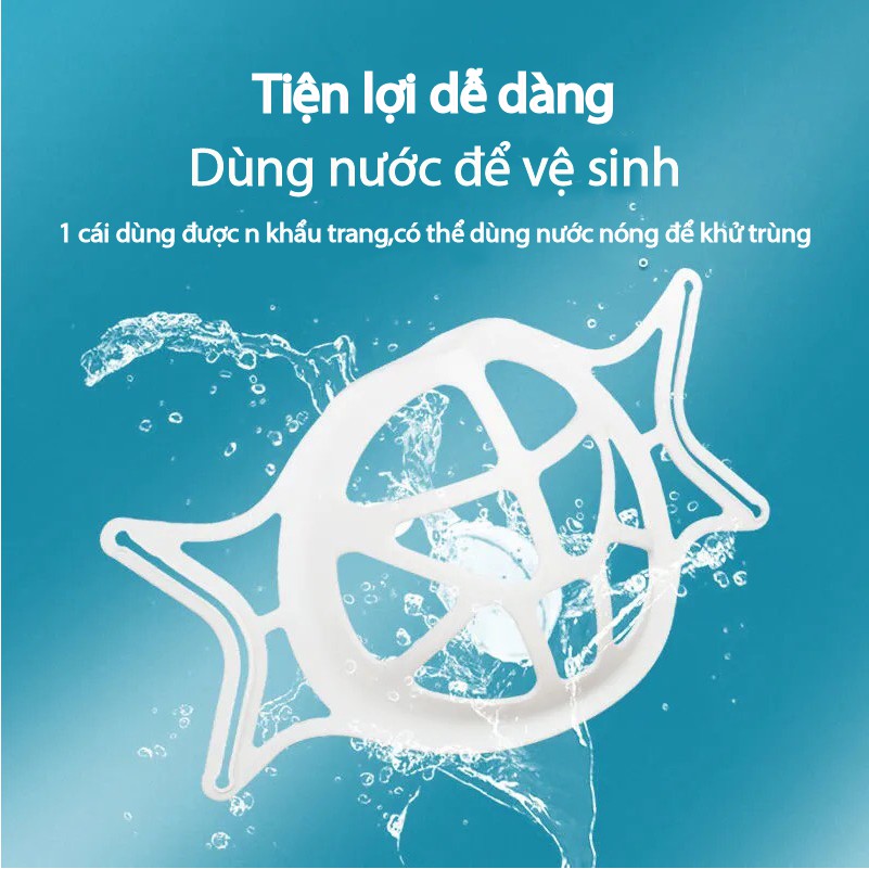 [Bộ 5 cái] Khung Silicon khẩu trang chống trôi son, giúp thông thoáng, chống mờ mắt kính