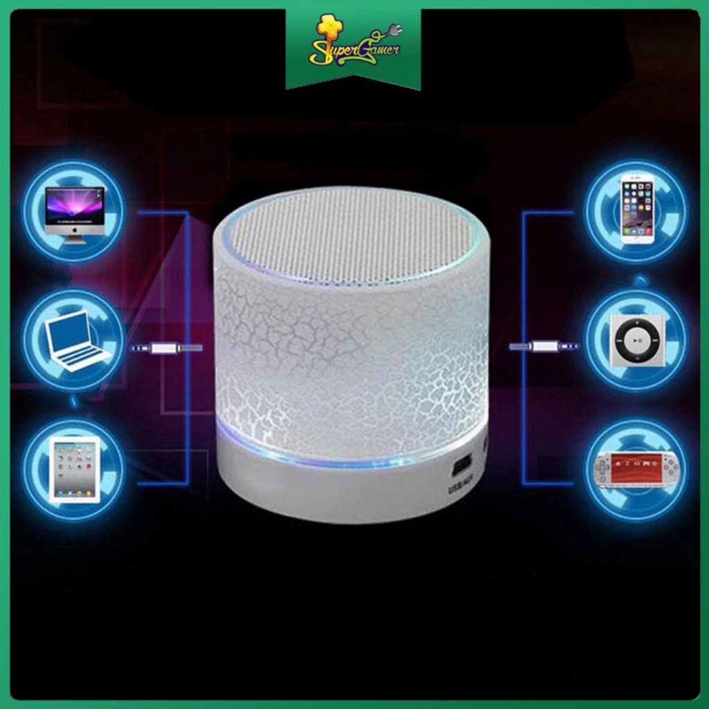 Loa bluetooth ko dây A9 họa tiết vết nứt có đèn LED nhiều màu sắc