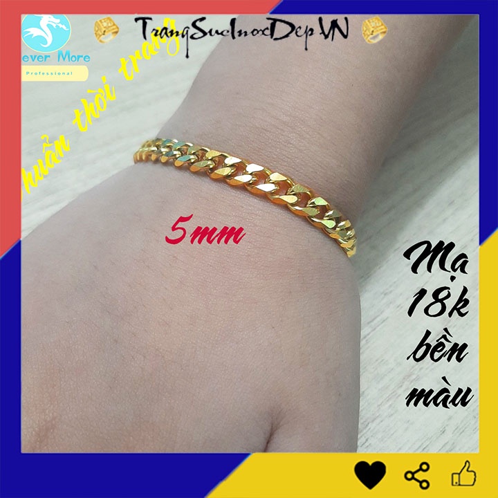 Lắc tay inox 5mm khóa Vip sáng đẹp, không đen đem lại đẳng cấp phong độ cho người đeo