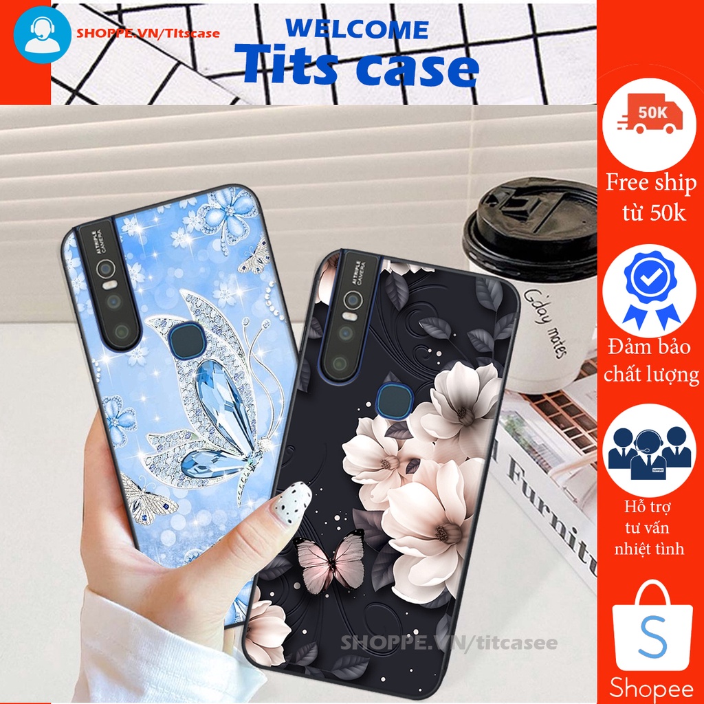 Ốp lưng Vivo V15 in hình thiên nga,hoa may mắn, đặc sắc ĐỘC - LẠ - BỀN