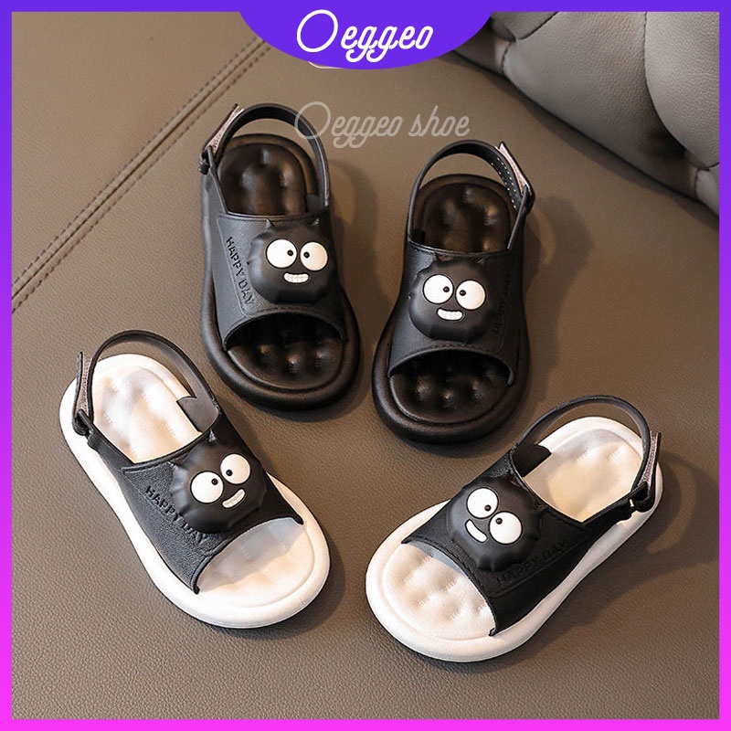 Sandal hở ngón đế bằng chống trượt chống nước họa tiết hoạt hình cho bé