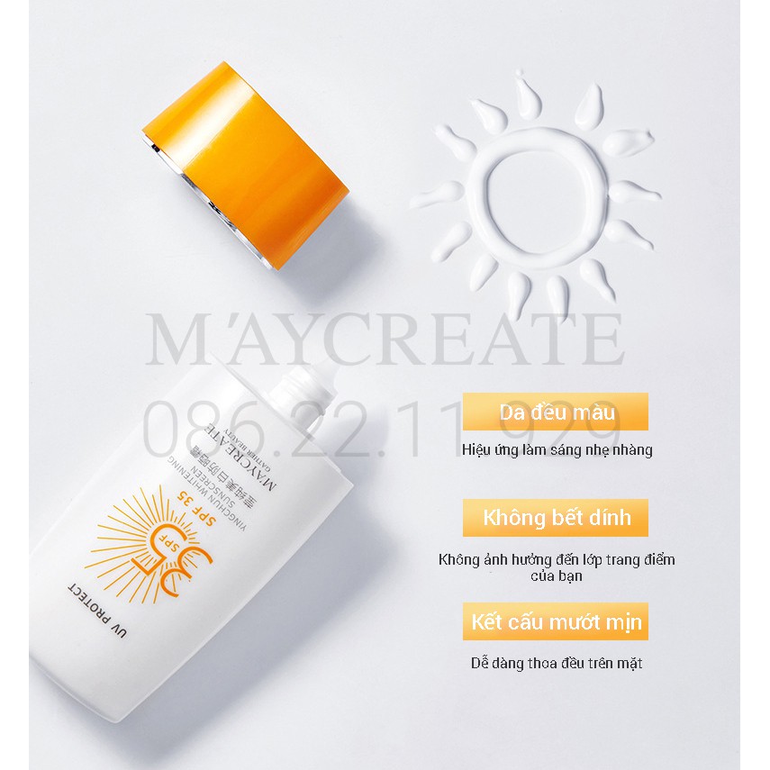 Kem chống nắng sáng da Maycreate Sunscreen SPF 35+ Nội Địa Trung