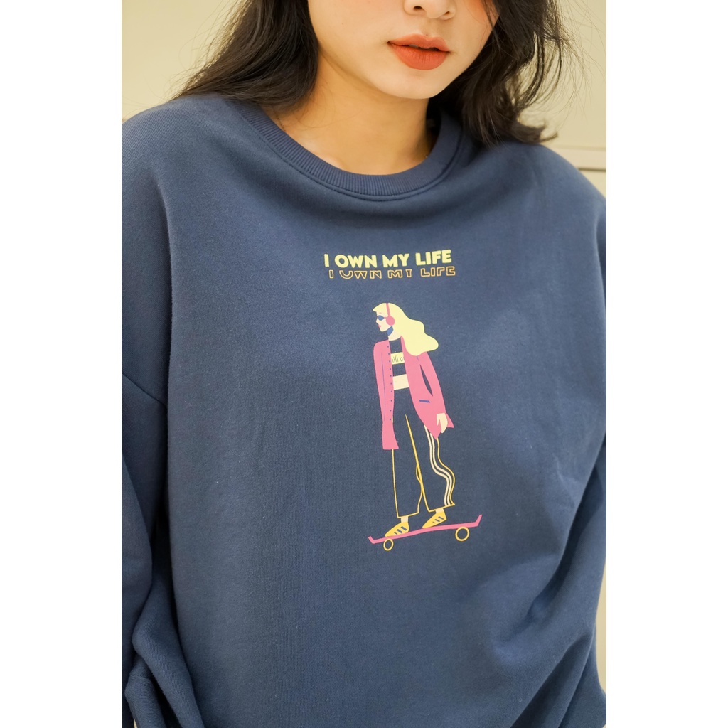 Áo Nỉ dài tay cổ tròn I Own My Life Méo Shop | BigBuy360 - bigbuy360.vn