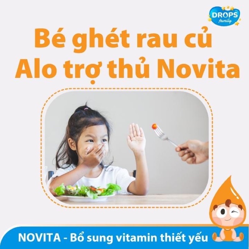 NOVITA - Vitamin tổng hợp cho bé bổ sung vitamin thiết yếu giúp trẻ tăng cường hấp thu dinh dưỡng, ăn ngon