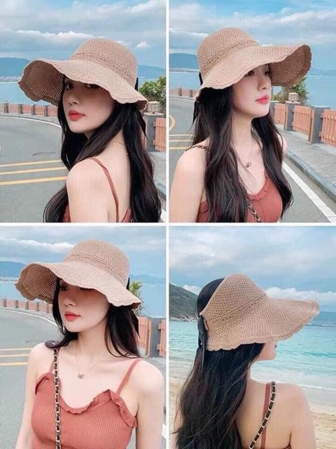 Mũ cói thắt nơ