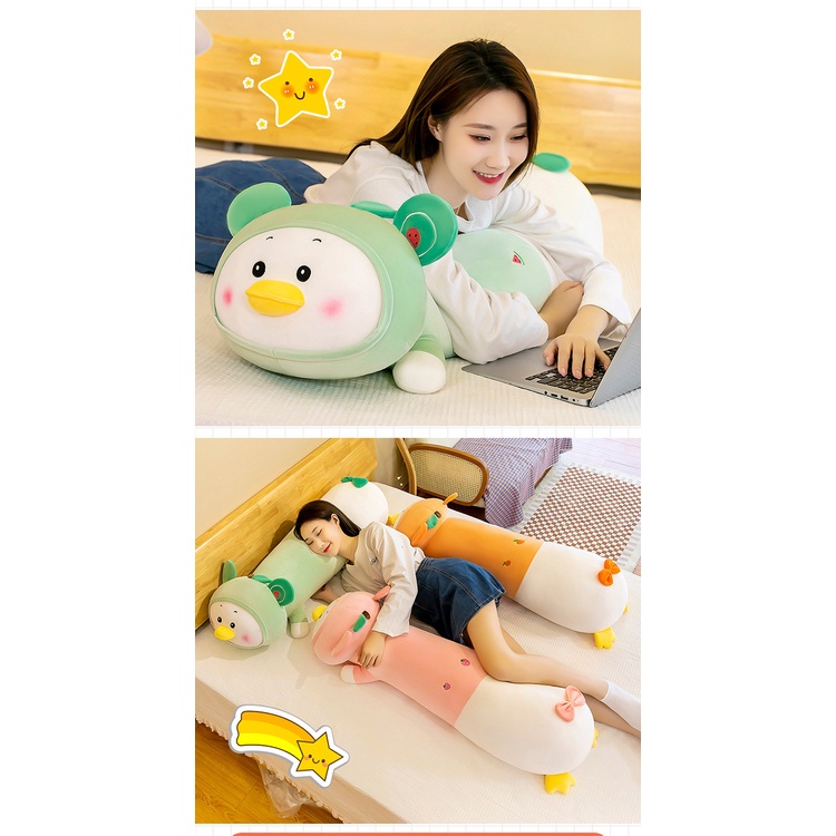 Búp bê nhồi bông AMILA dáng dài thiết kế hình chú vịt đang nằm đáng yêu