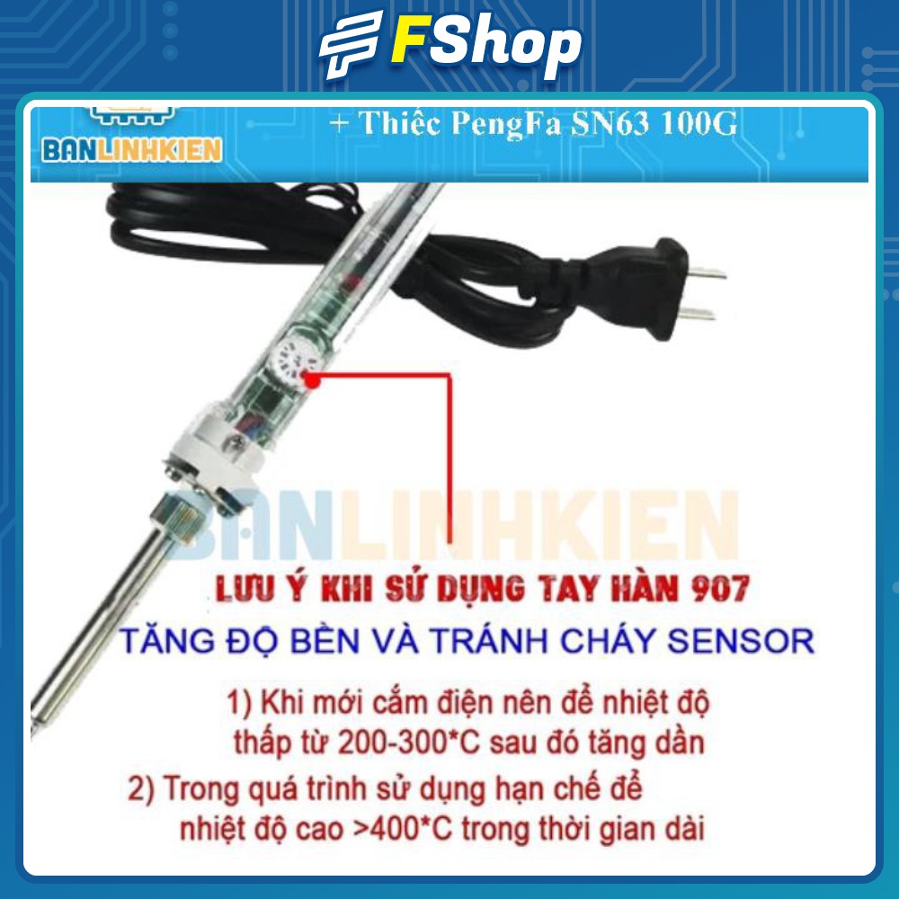 Combo Máy Hàn Tay No.907 + Thiếc PengFa SN63 100G