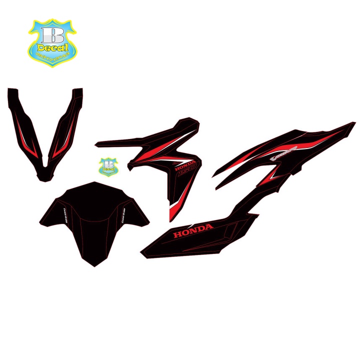 ( Quí khách vui lòng mang ra tiệm cho thợ dán ) vario 150 mẫu zin đỏ đen