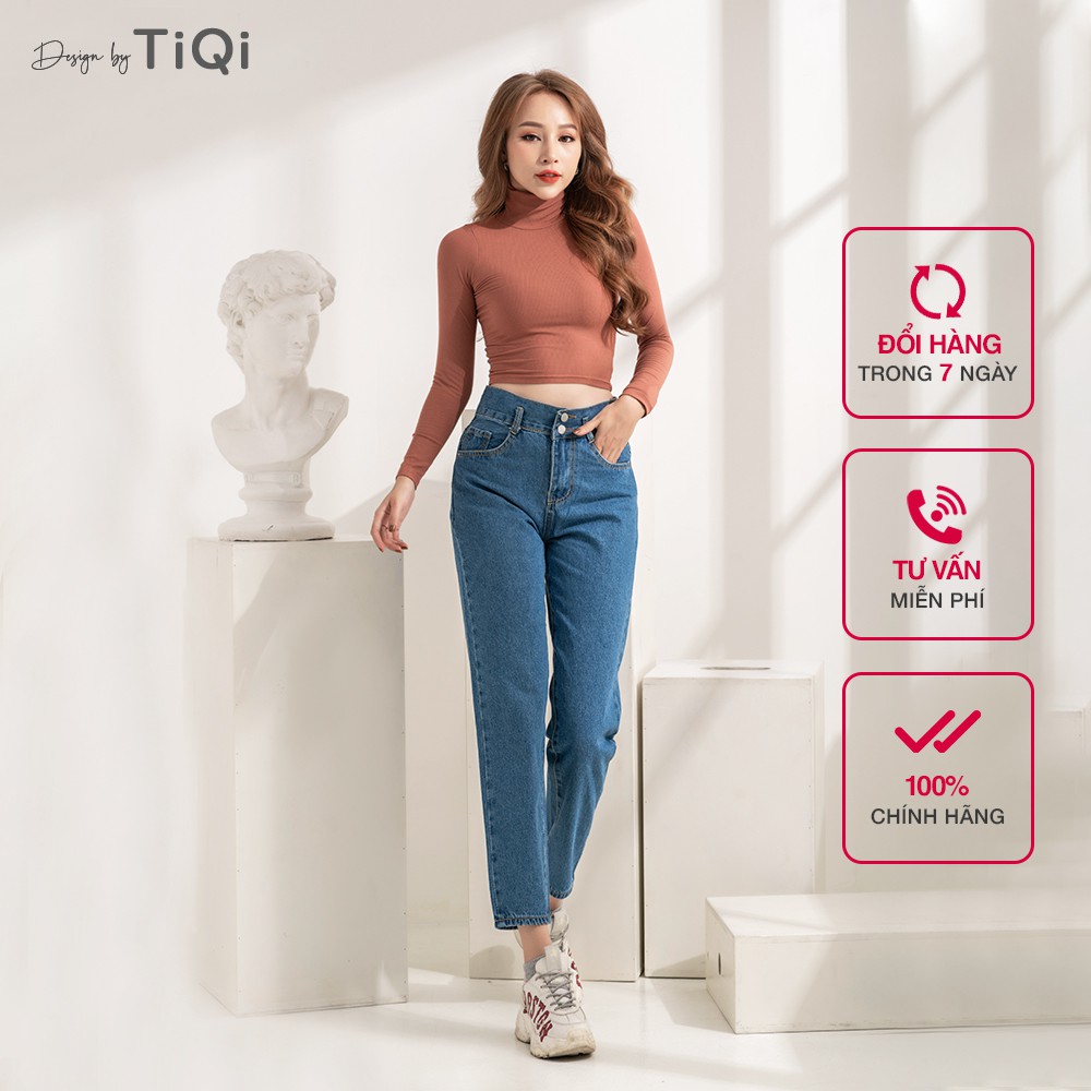 Quần Jean baggy Nữ Lưng Cao 2 Nút Tôn Dáng TiQi Jeans B1-193 | BigBuy360 - bigbuy360.vn