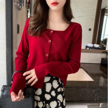 Áo khoác cardigan dệt kim dài tay màu trơn form rộng thời trang mùa thu cho nữ | BigBuy360 - bigbuy360.vn