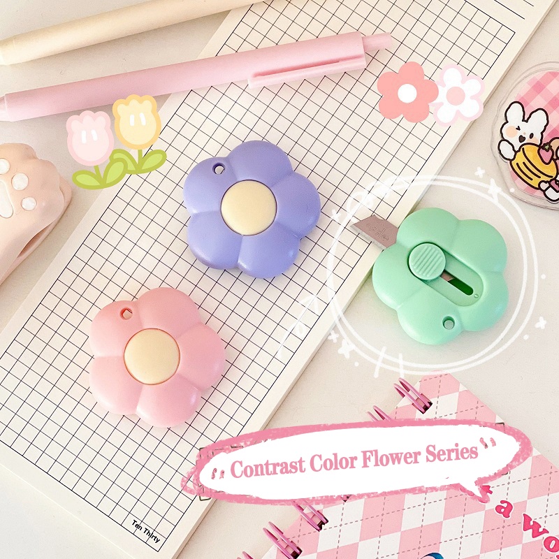 Dao Cắt Giấy Mini Hình Hoa Dễ Thương
