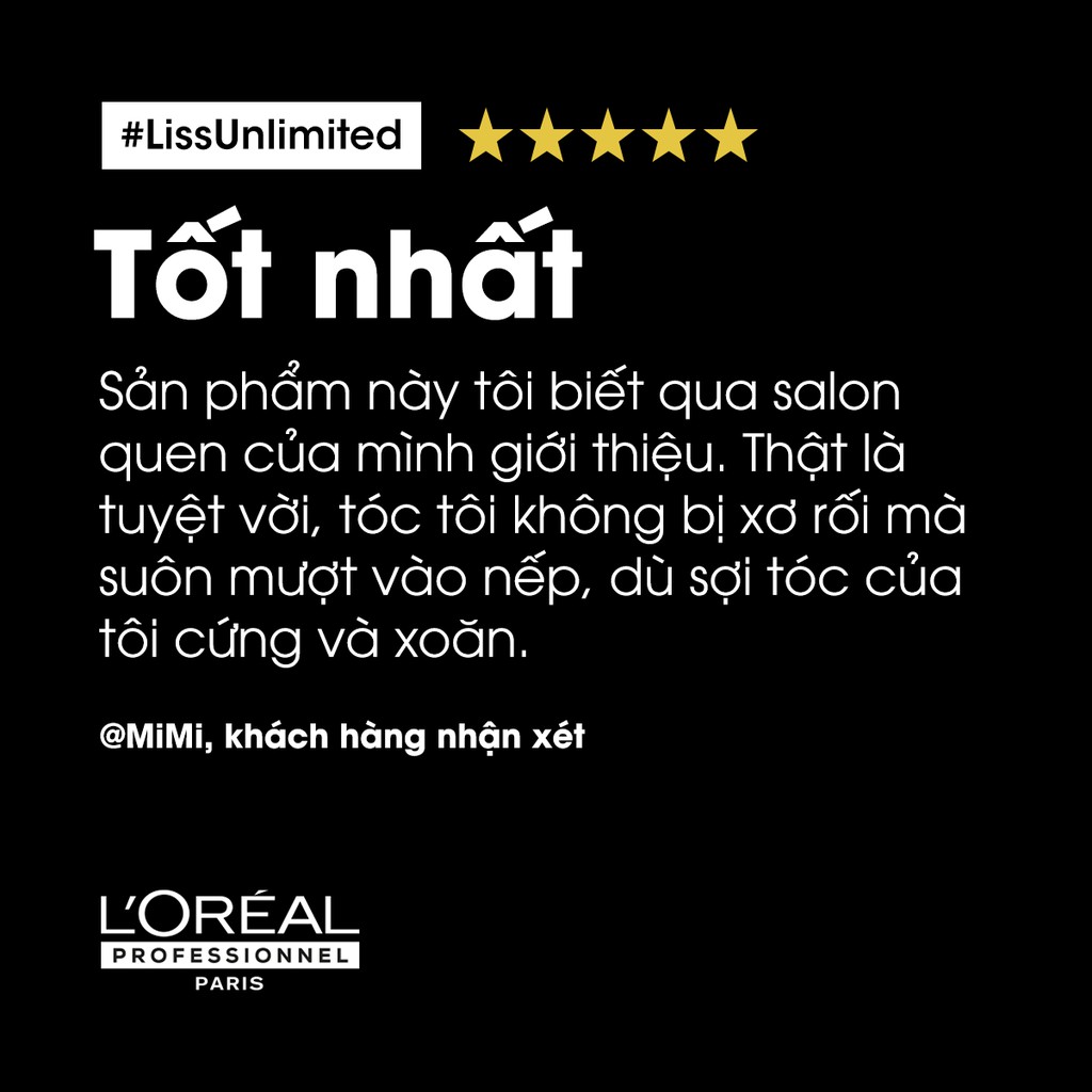 Combo gội và mặt nạ giúp tóc suôn mềm, giảm xơ rối L'Oréal Professionnel Serie Expert Liss Unlimited