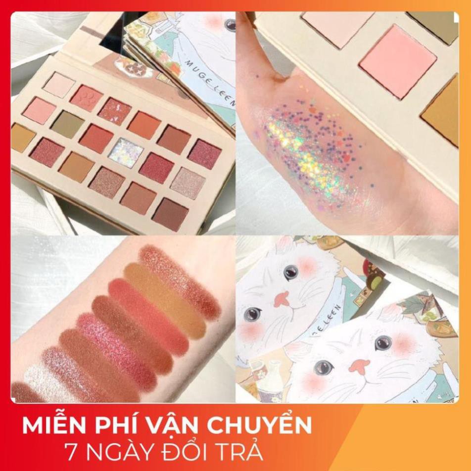 Phấn Mắt ⚡️𝐅𝐑𝐄𝐄 𝐒𝐇𝐈𝐏⚡️ Phấn Mắt Muge Leen Cat 18 Ô  Kèm Gương Mẫu Mới | BigBuy360 - bigbuy360.vn