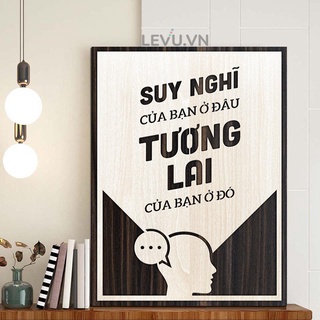 Tranh slogan làm việc LEVU122 "Suy nghĩ của bạn ở đâu tương lai của bạn ở đó"