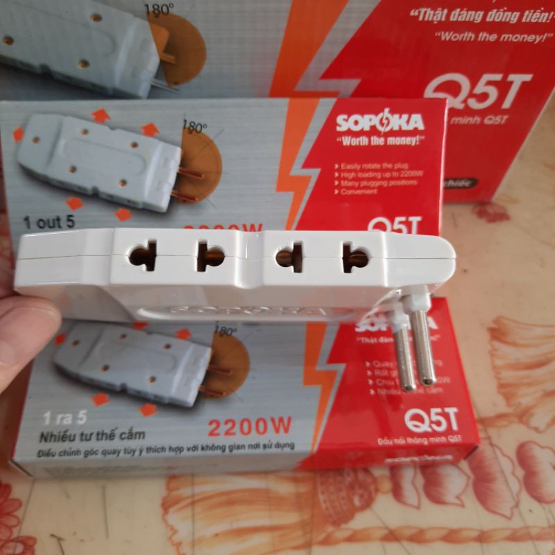 Đầu Chia 5 Siêu Gọn Sopoka ( 1 ra 5 công suất 2200w )