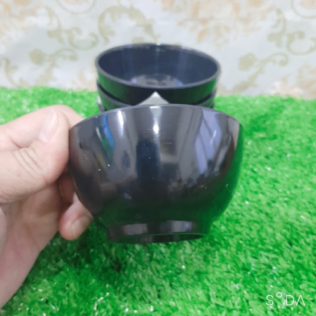 Chén Chè Màu  Đen Bóng Nhựa Melamine Cao Cấp Fataco CO09
