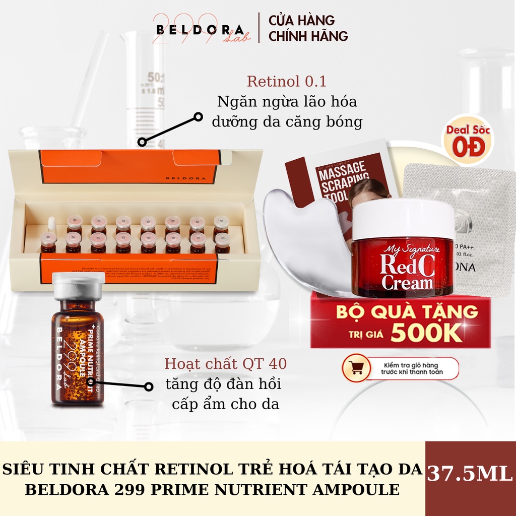 SIÊU TINH CHẤT RETINOL TRẺ HOÁ TÁI TẠO DA BELDORA 299 PRIME NUTRIENT AMPOULE 37.5ML