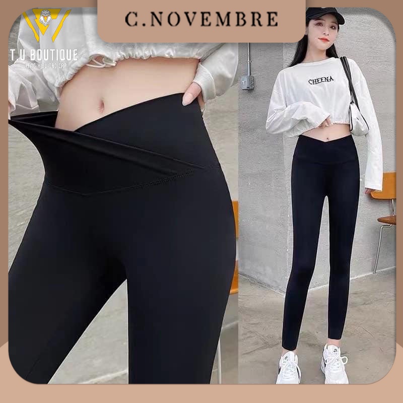 Quần Legging Nữ Gen Bụng Cạp Chéo Siêu Tôn Dáng Đủ Size Form Từ 40 - 65kg Hot Hit 2021 C. Novembre