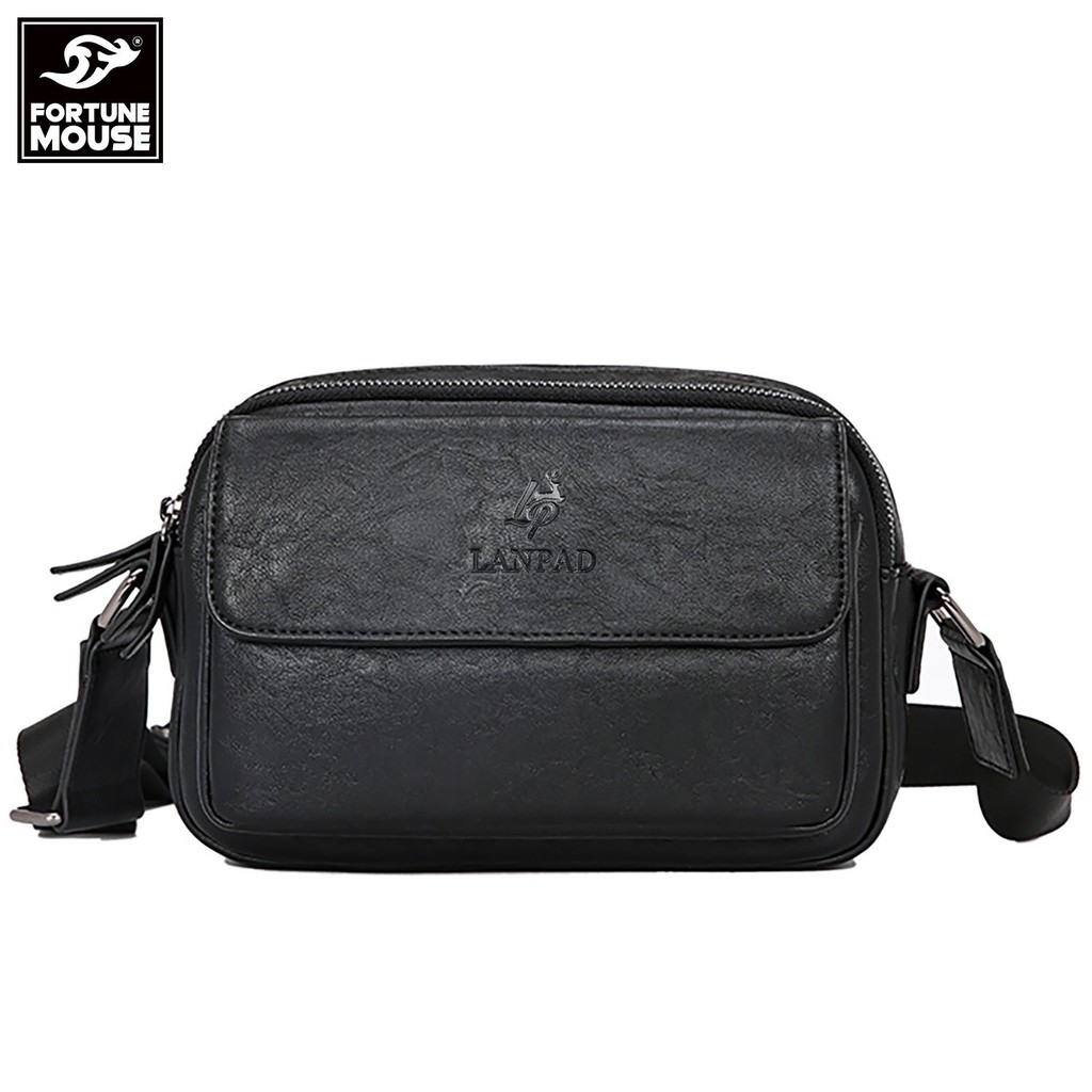 [Mã MABR30FA giảm 10% tối đa 30k đơn 99k] Túi Đeo Chéo Unisex Lanpad Messenger bag Da Pu LP558