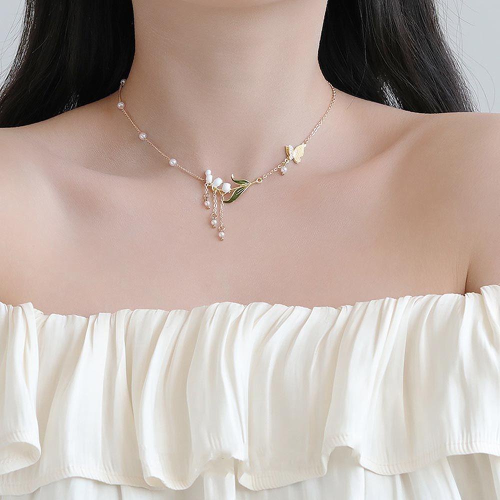 AROMA Dây Chuyền Mặt Hình Bướm Ngọt Ngào Thời Trang Hàn Quốc