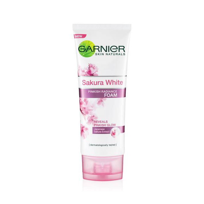 Sữa Rửa Mặt Pháp trắng sáng dành cho da nám Sakura Trắng Hồng - Garnier Sakura Pinkish Glow Foam