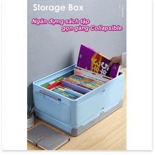 Thùng đựng đồ đựng tập sách gọn gàng Collapsible ( Hồng Xám )