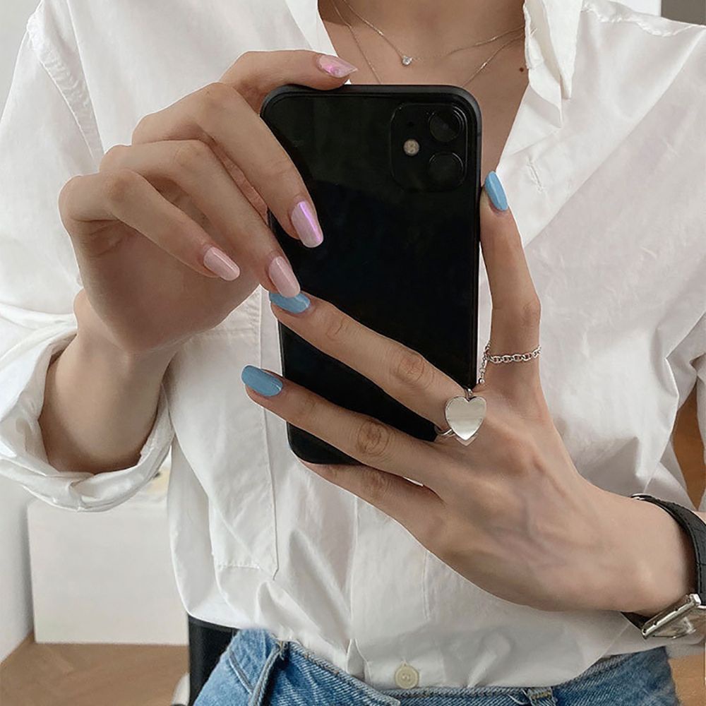 Nhẫn dạng mở hình trái tim bằng kim loại phong cách thời trang Hàn Quốc cổ điển thịnh hành cho nữ