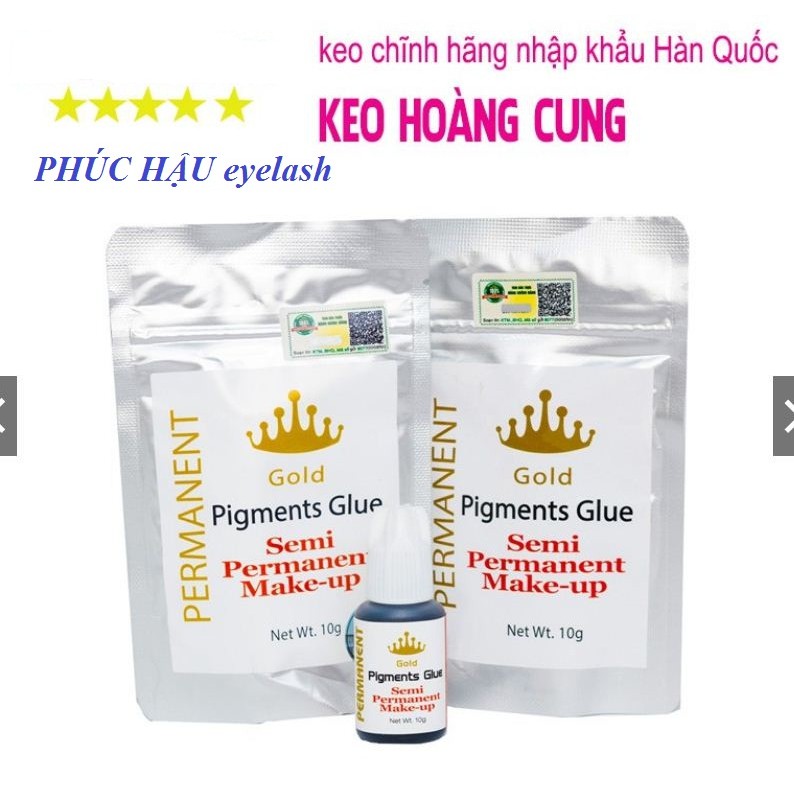 Keo vương niệm, Keo nối mi Gold Pigment Glue, khô 2-3s  bền 5-7 tuần