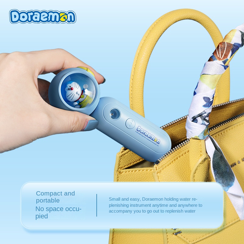 Máy Phun Sương Silicone Cấp Thực Phẩm Hình Doraemon Nhỏ Gọn Sạc USB Cầm Tay bình xịt cầm tay Thiết bị bổ sung nước