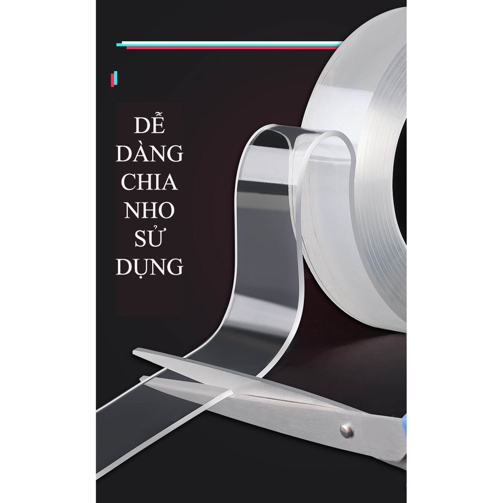 Băng Dính Trong 2 Mặt Đa Năng Trong Suốt Siêu Dính Mọi Bề Mặt