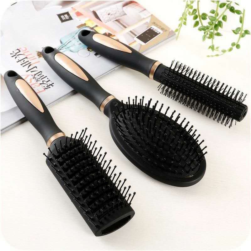 Set 3 Lược Chống Rối Tóc Cao Cấp Đen (Gỡ Rối + Chải Khô Nhanh + Bảo Vệ Tóc)