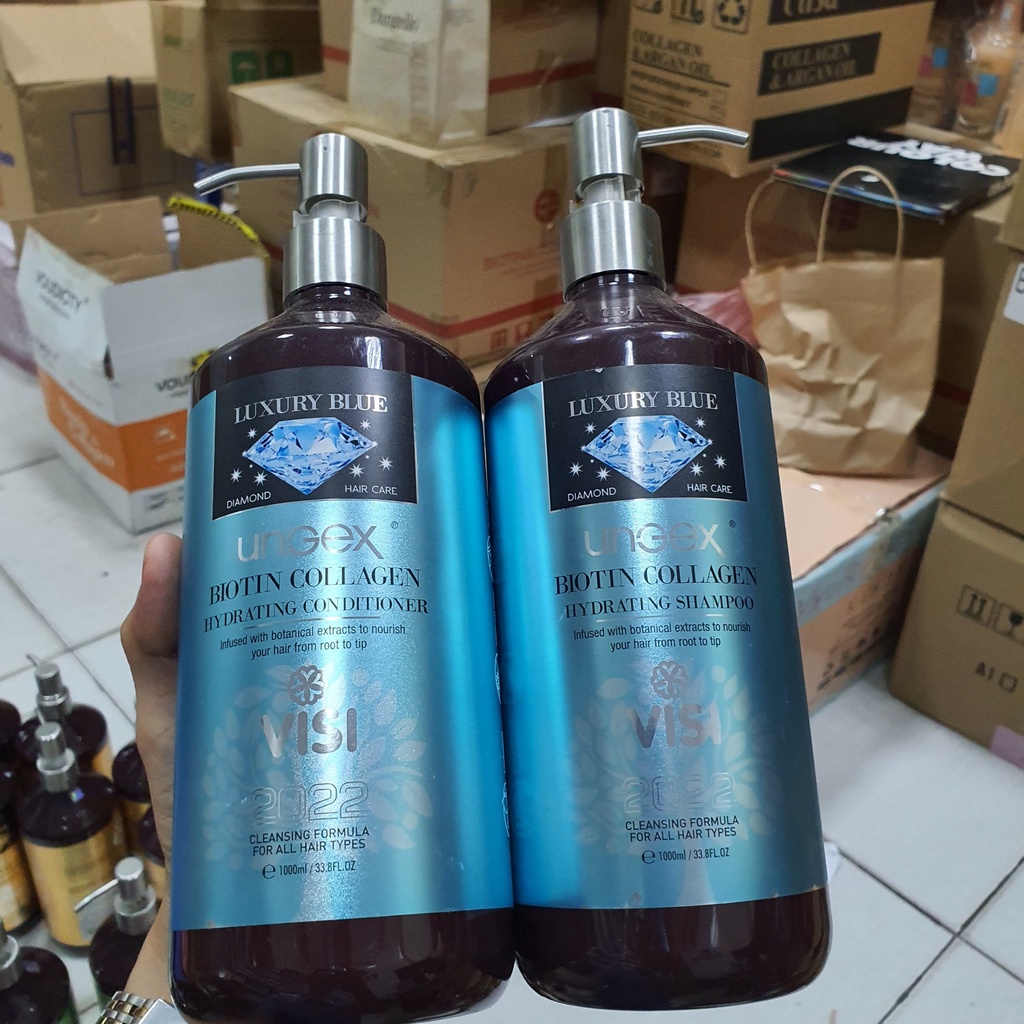 Dầu Gội Xả BIOTIN & COLLAGEN LUXURY BLUE HYDRATING DƯỠNG ẨM Hương thơm Nước Hoa Đủ 5 Mùi cặp 1000ml hàng hiệu chính hãng
