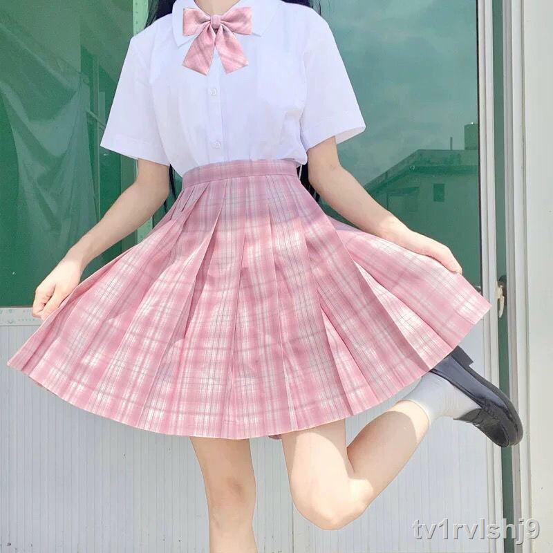 Fashion new style❣♦☽Bộ sưu tập Nhật Bản Váy kiểm tra JK tay ngắn nguyên đồ xếp ly học sinh Đồng phục chính hãng jks