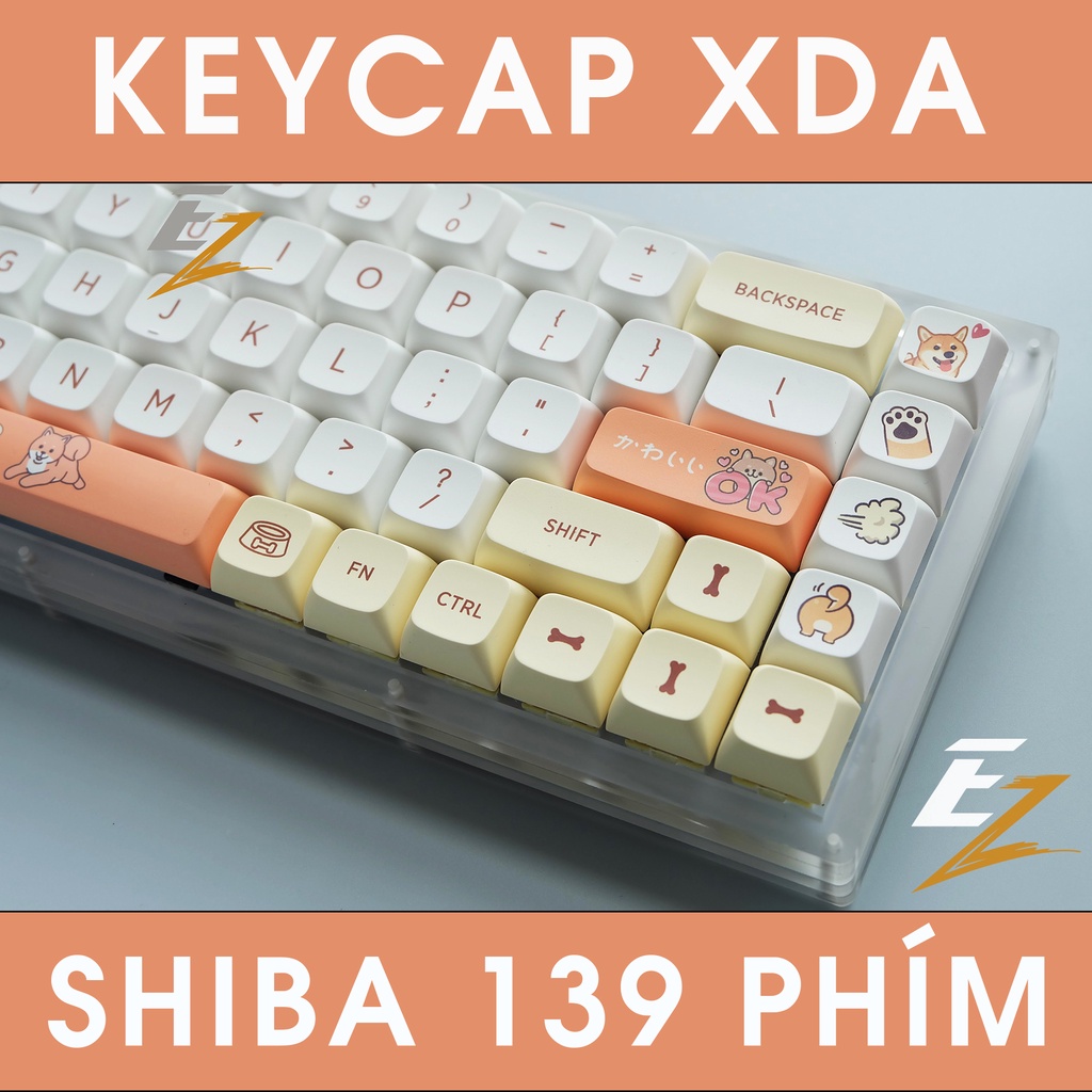 Keycap Cho Bàn Phím Cơ Shiba Thick PBT Dyesub 139 Phím XDA Profile Của EZPC