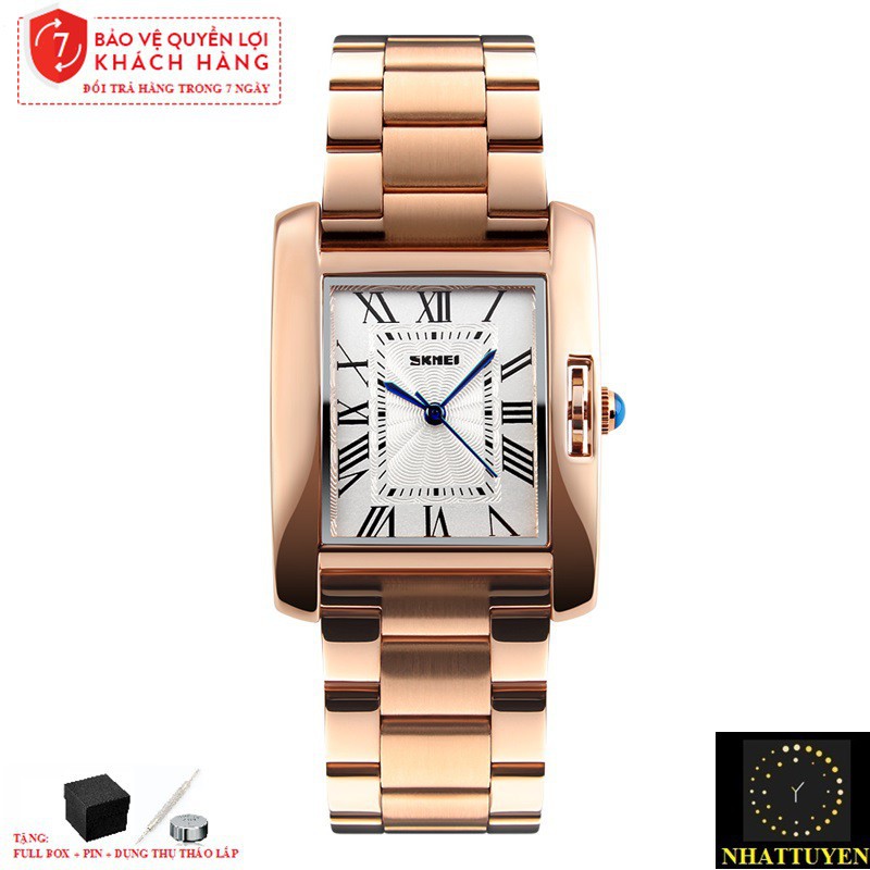 [ xả kho ] ĐỒNG HỒ NỮ LUXURY SKMEI 1284, DÂY THÉP CAO CẤP