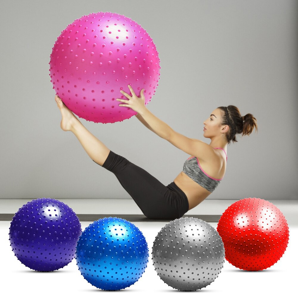 Bóng yoga gai 65cm Tặng Kèm Bơm Bóng  Chống Nổ Queensport