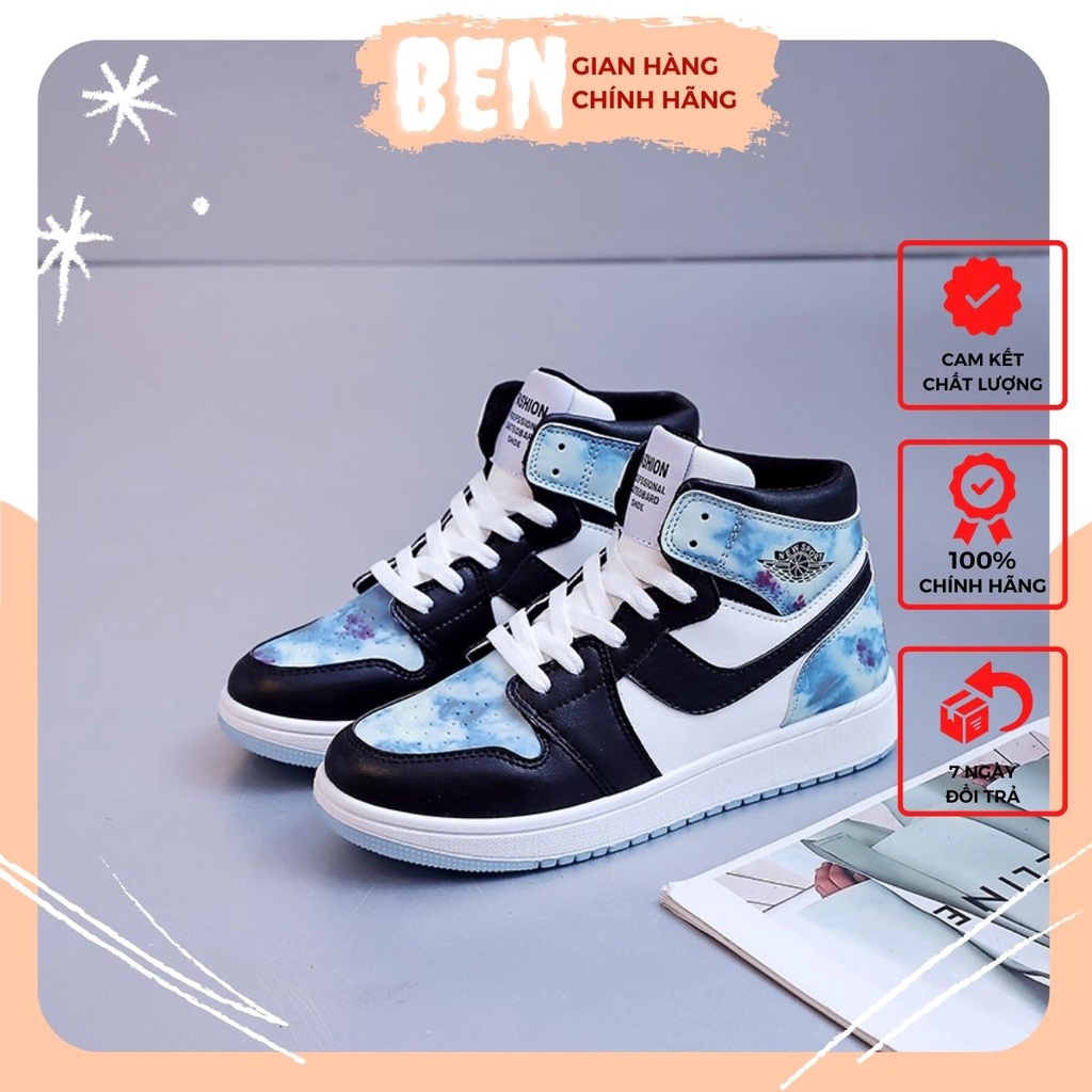 Giày thể thao nữ Jordan Air Custom dạ quang hàng Trung cao cấp, Giày sneaker nữ Jordan 1 cổ cao phát sáng full box bill