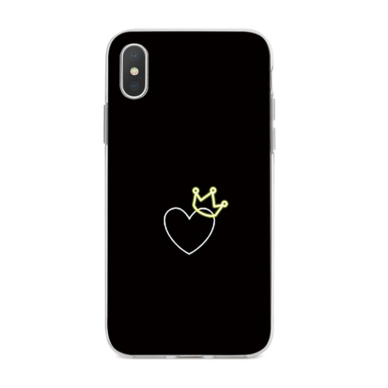 Ốp Lưng iPhone X 6 6s 6Plus 6s Plus 7 7Plus 8 8Plus 5 5s SE TPU mềm Case Cá tính đen tuyền Two