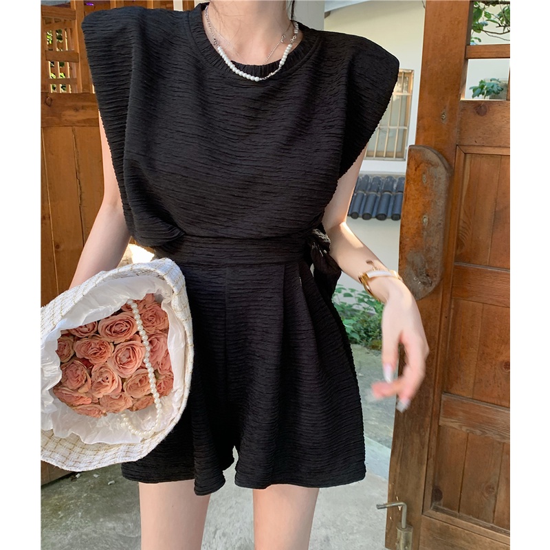 Set Áo Sát Nách Và Quần Short Dáng Rộng Thời Trang Mùa Hè Cho Nữ