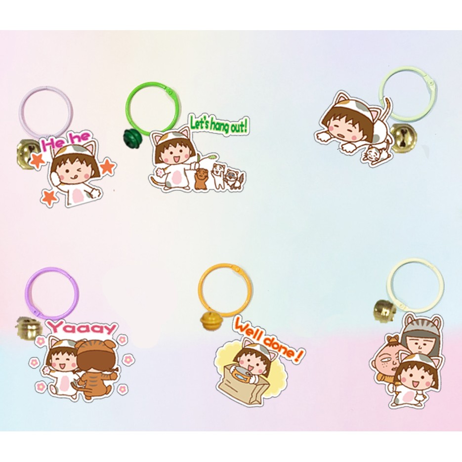 Móc khoá maruko dẹt vòng MKI14 móc khoá cute móc khoá dễ thương