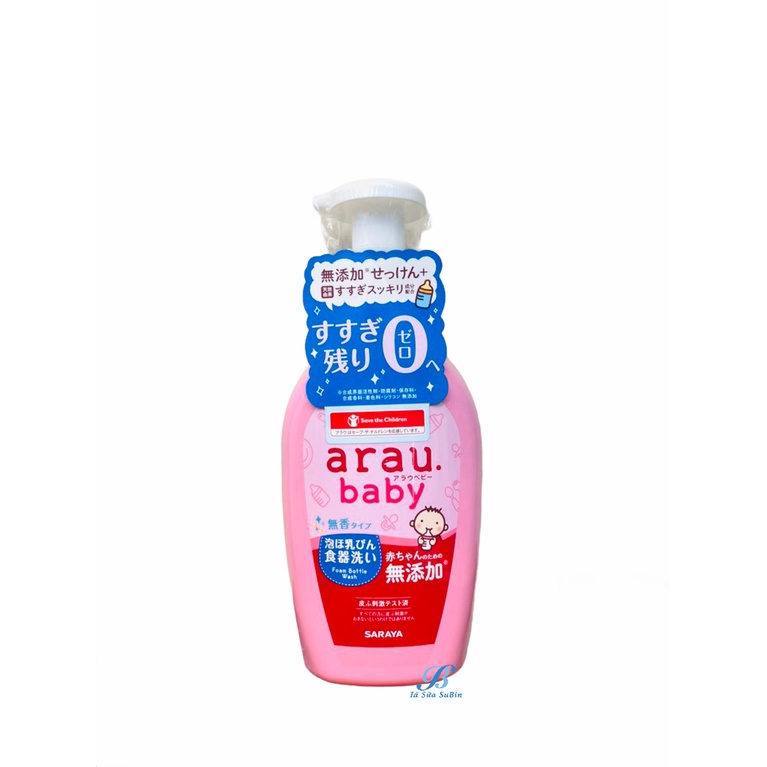 Nước rửa bình arau baby, dung dịch rửa bình sữa cho bé 500ml nội địa Nhật