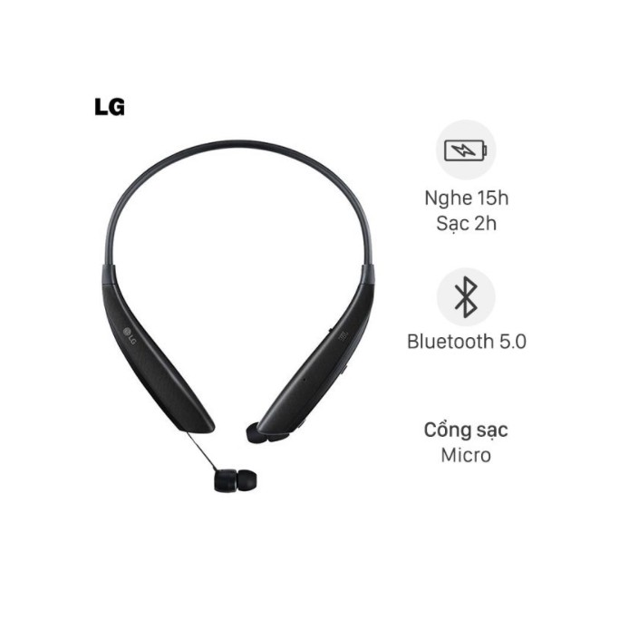 (Áp code LGMAY - giảm thêm 400k) Tai Nghe Bluetooth LG JBL HBS 835 Đen  - BH 12 Tháng Chính Hãng