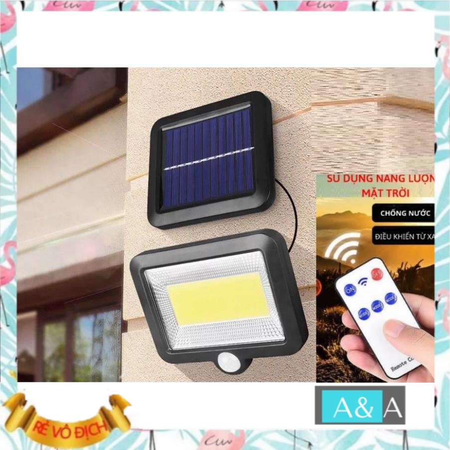 Đèn năng lượng mặt trời 100 LED siêu sáng Pin tách rời có điều khiển bật tắt từ xa 3 chế độ