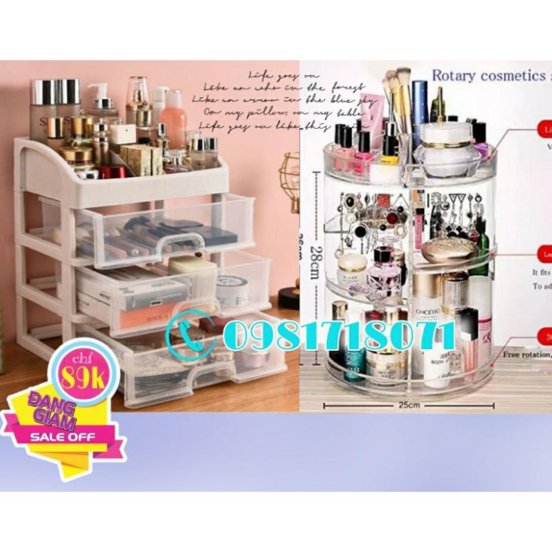 KỆ MỸ PHẨM TRỤ XOAY 360 ĐỘ TIỆN DỤNG - KỆ MỸ PHẨM